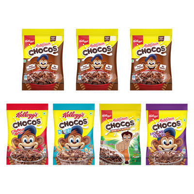 Kellogg's Chocos Variety Pack of 7 | Multigrain Breakfast Cereal