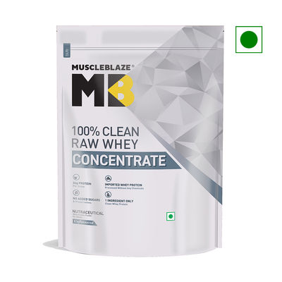 MuscleBlaze Raw Whey Protein Powder Concentrate 80% (Unflavoured)