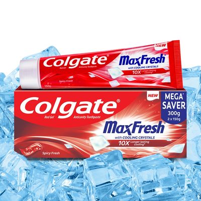 Colgate MaxFresh Toothpaste, Red Gel Paste with Menthol for Super Fresh Breath (Spicy Fresh)