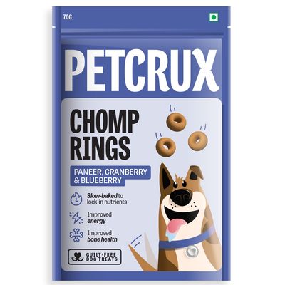 Petcrux Chomp Rings Guilt-Free Dog Treats - Paneer, Cranberry & Blueberry