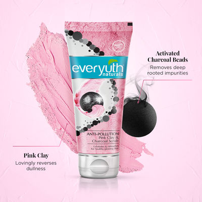 Everyuth Naturals Anti Pollution Pink Clay & Charcoal Face Pack 100G