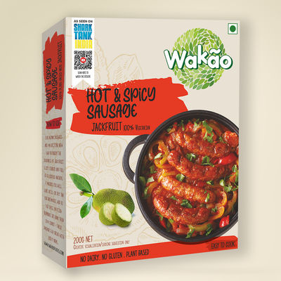 Wakao Hot & Spicy Sausage | 100% Veg | Ready to Eat | No Preservatives