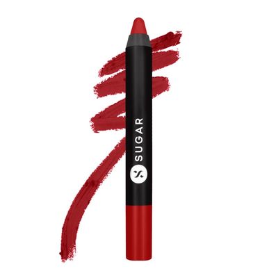 SUGAR Cosmetics Matte As Hell Crayon Lipstick - 01 Scarlett O'Hara2