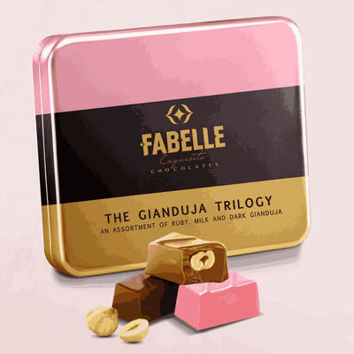 Fabelle Gianduja Trilogy - Assorted Hazelnut Infused 12 Chocolate Cubes