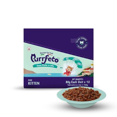 Purrfeto Wet Cat food Oceanfish recipe in Jelly | Kitten | Pack of 12