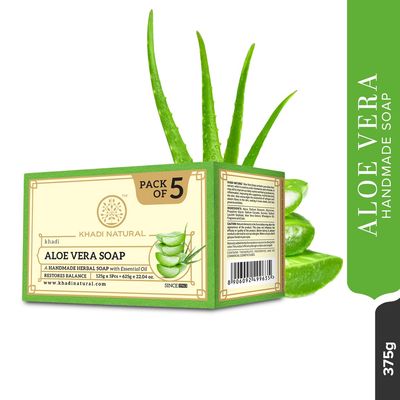 Khadi Natural Aloe Vera Soap Value Pack Of 5 | Reduces Dark Spots
