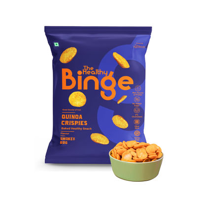 The Healthy Binge Quinoa Baked Chips Smokey Bbq -High Protein And Fibre