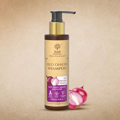 Khadi Essentials Onion Shampoo for Hair Growth & Hair Fall Control - Sulfate & Paraben Free