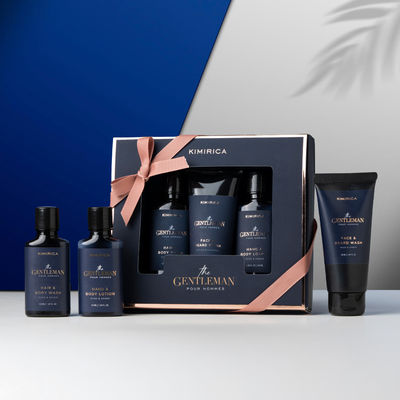 Kimirica Gentlemen Travel Case | Luxe 9-in-1 Grooming Set in Vegan Leather Bag | Self-Care for Him