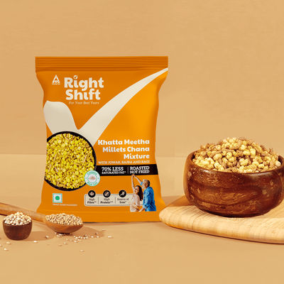 ITC Right Shift ROASTED Khatta meetha Millets Channa Mixture | 70% Less Sat Fat