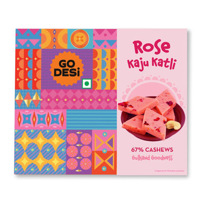 Rose Kaju Katli, Barfi, Sweets By GO DESi