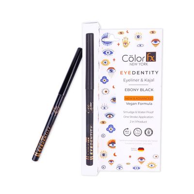 Color Fx Eyedentity 24 hour Long Lasting Waterproof Eyeliner & Kajal - Ebony Black