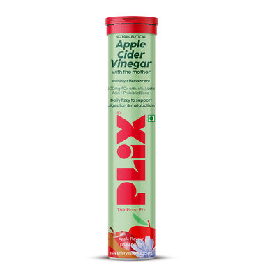 Plix Probiotic Apple Cider Vinegar Effervescent with 10bn CFU for Digestion, Gut Health & Metabolism - Pack Of 1
