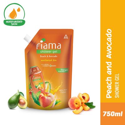 Fiama Shower Gel Peach & Avocado, Body Wash For Soft Moisturised & Hydrating Skin, Vit E