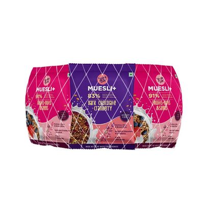 Yoga Bar Dark Chocolate + Cranberry & Fruit + Nuts & Seeds Muesli