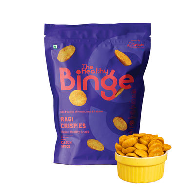 The Healthy Binge Ragi Baked Chips Cajun Spice -High Protein & Fibre