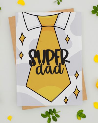 Mad Over Print Super Dad Card