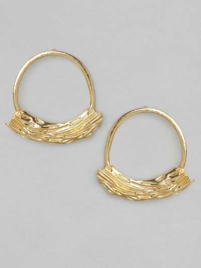 Rubans Gold-Toned Handcrafted Classic Drop Earrings
