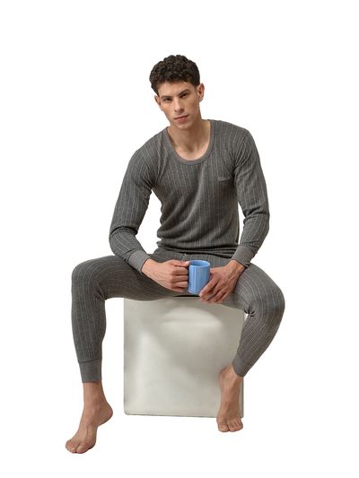 Lux Inferno Thermal Top and Bottom Set for Men | Charcoal | 85 |  M
