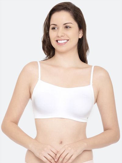 Enamor Women's A022 Full Coverage Comfort Cami Cotton Bra | Non Padded | Wirefree | White - M