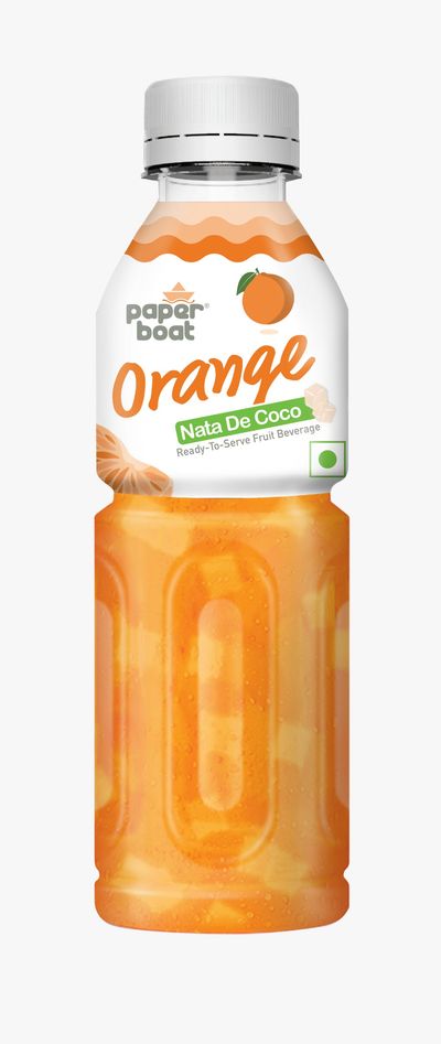 Paper Boat Orange Fruit Drink with Chewy Cubes (Nata de Coco)