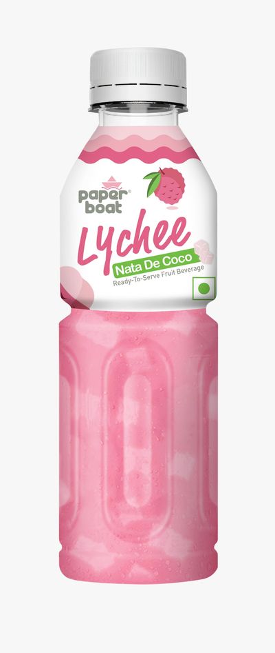 Paper Boat Lychee Fruit Drink with Chewy Cubes (Nata de Coco)