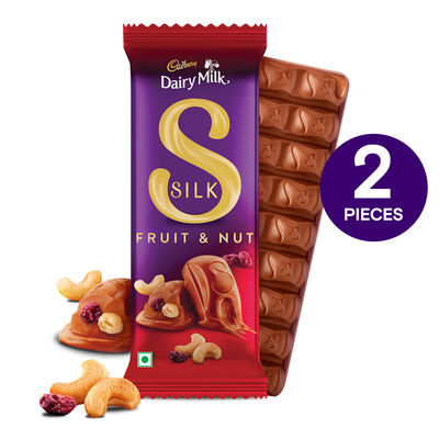 Cadbury Dairy Milk Silk Fruit and Nut Chocolate Bar - Pack of 2 Combo
