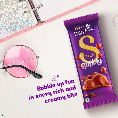 Cadbury Dairy Milk Silk Bubbly Chocolate Bar, 46 g - Pack of 2
