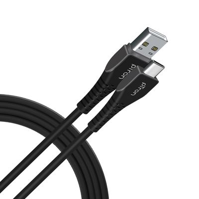 pTron Solero T241 Cable 2.4A USB to Type-C Fast Charge 1m Tangle-free | 480Mbps Data Transfer - Black
