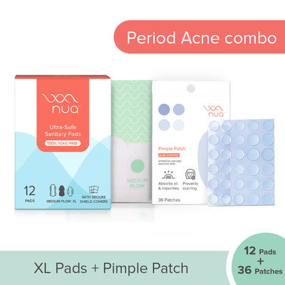 Nua Period Acne Combo - XL Pads & Pimple Patches