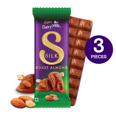 Cadbury Dairy Milk Silk Roast Almond Chocolate Bar, 58 g Combo