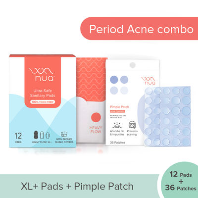 Nua Period Acne Combo - XL+ Pads & Pimple Patches