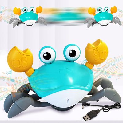 Wembley Rechargeable Crawling Crab Toy For Kids Infant Toddlers Dancing Musical Moving Toys-Green