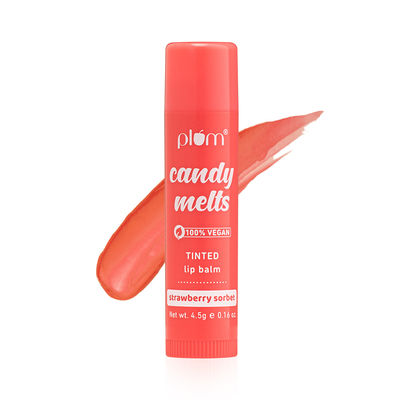 Plum Candy Melts 100% Vegan Tinted Lip Balm Strawberry Sorbet