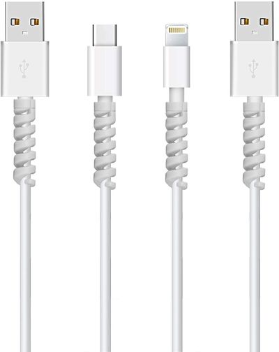Striff 12 Pieces Highly Flexible Silicone Micro Usb Protector, Mouse Cable Protector(White)