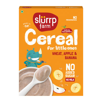 Slurrp Farm Wheat Apple and Banana Instant Healthy Cereal 100% Natural | No Added Sugar | No Milk