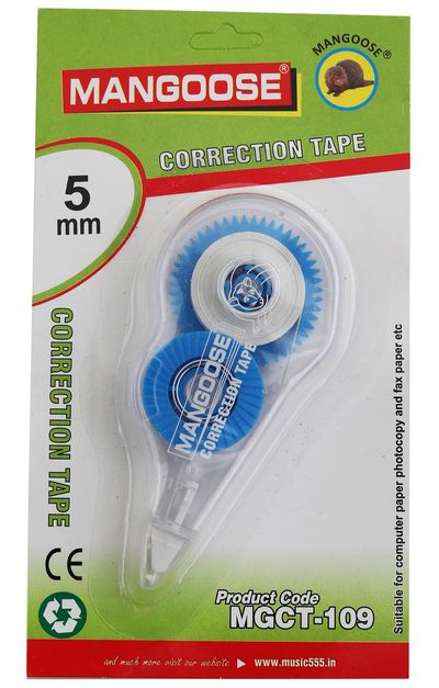 MCGT-109 Correction Tape - Polyvinyl Chloride Multicolor Tape | 12 m x 5 mm