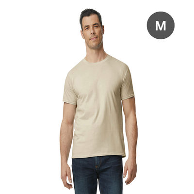 Gildan Unisex 100% Cotton Solid T-Shirt - M | Sand