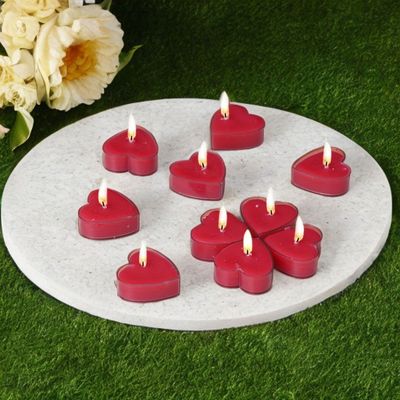 Diacraft Rose Fragranced Heart Tea Light - Set Of 10