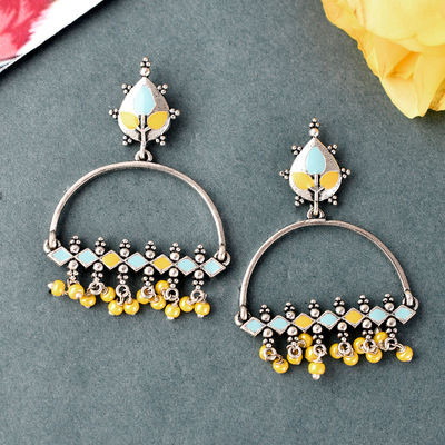 Voylla Bagh E Fiza Yellow Beads Earrings