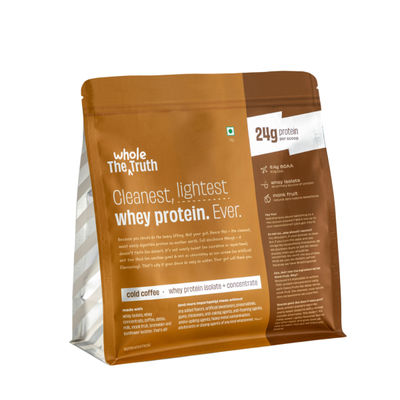 The Whole Truth Whey Protein Powder Cold Coffee (24g Protein Per Scoop)