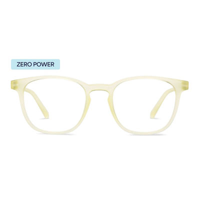 Lenskart Hustlr | Zero Power with Blue Cut & UV Protection | Unisex | Medium | Sand Dune