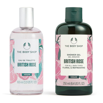 The Body Shop British Rose Women'S Edt (100ml) & The Body Shop British Rose Shower Gel (250ml) Combo