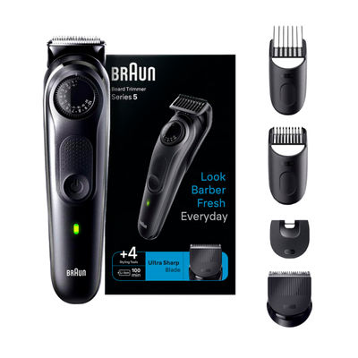 Braun Beard Trimmer 5 BT5410 Beard Trimmer For Men Style Edge Lifetime Sharp Blades - Space Grey