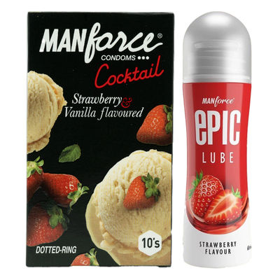 Manforce Cocktail Strawberry-vanilla + Strawberry lube