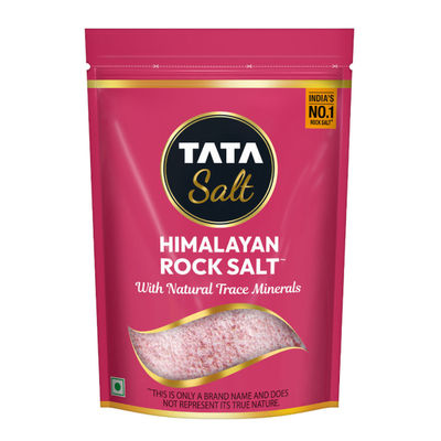 Tata Himalayan Rock Pink Salt Pouch, Premium Sendha Namak, With Natural Trace Minerals, Low Sodium, Crystal Salt