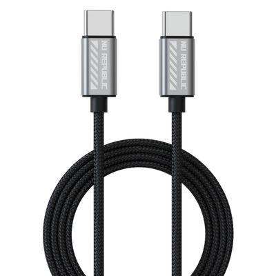 Nu Republic Blaze Flash 65W 1.25M Type-C To Type-C Fast Charging Data Cable - Grey