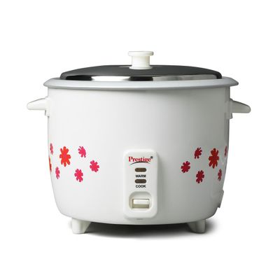 Prestige 1.8 Litres 700 Watts Electric Rice Cooker (Prwo 1.8L),2 Aluminium Cooking Pans-Grey/White