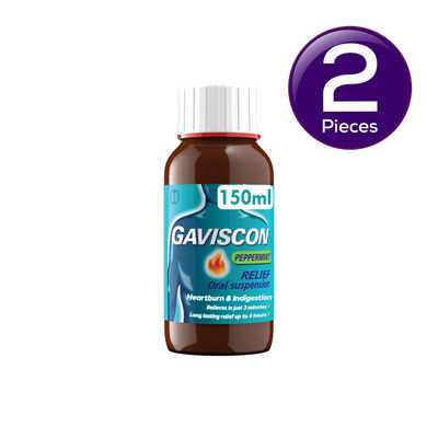 Gaviscon Oral Peppermint Suspension 150 ml X 2 Combo