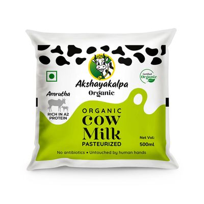 Akshayakalpa Amrutha A2 Pasteurized Fresh Milk (Pouch)